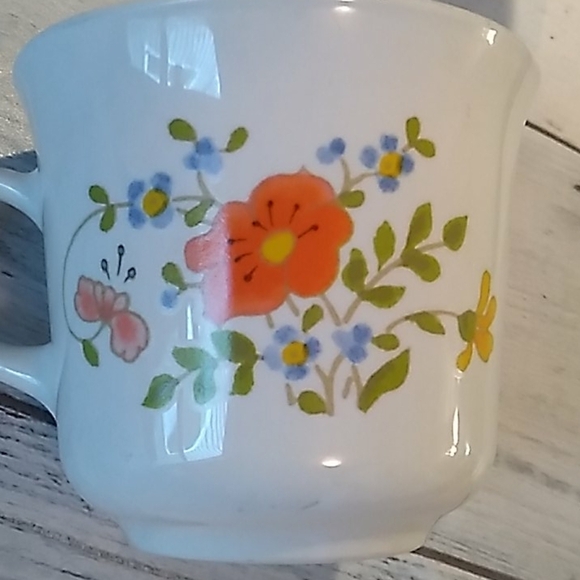 Corelle orange poppy wildflower tea coffee cups - Picture 2 of 4